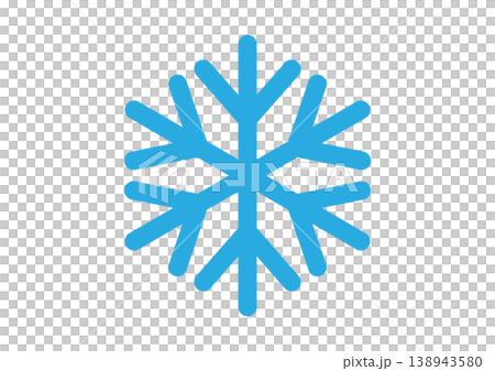 雪の結晶マーク　シンプルなアイコン　単体　天気　ベクターイラスト 138943580