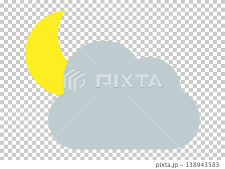 Sunny then cloudy, nighttime, simple icon, standalone, weather, vector illustration Sunny then cloudy, nighttime, simple icon, standalone, weather, vector illustration 138943583