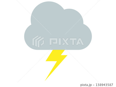 雷マーク シンプルなアイコン 単体 天気 ベクターイラスト 雷マーク シンプルなアイコン 単体 天気 ベクターイラスト 138943587
