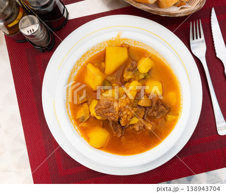 Beef stew with potatoes, carrots, onions for dinner Beef stew with potatoes, carrots, onions for dinner 138943704