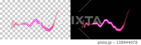 Pink neon heart rate waveform graph background material. Transparent background, black background. Pink neon heart rate waveform graph background material. Transparent background, black background. 138944078