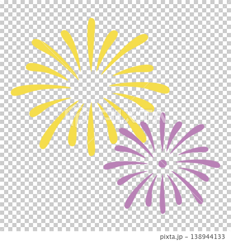 Yellow and purple fireworks display (flat design) Yellow and purple fireworks display (flat design) 138944133