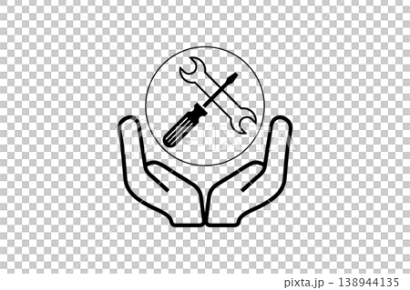 Hands Holding Maintenance And Repair Tools Icon Representing Service Support And Protection 138944135