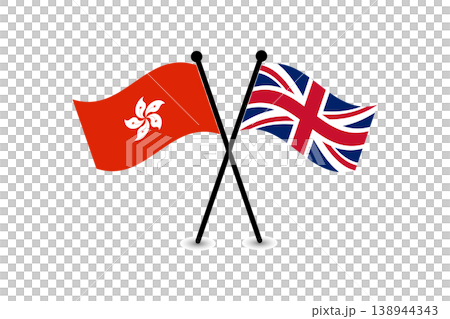 Crossed Hong Kong And United Kingdom Flags Waving Together Symbolizing Cultural And Historical Ties Crossed Hong Kong And United Kingdom Flags Waving Together Symbolizing Cultural And Historical Ties 138944343