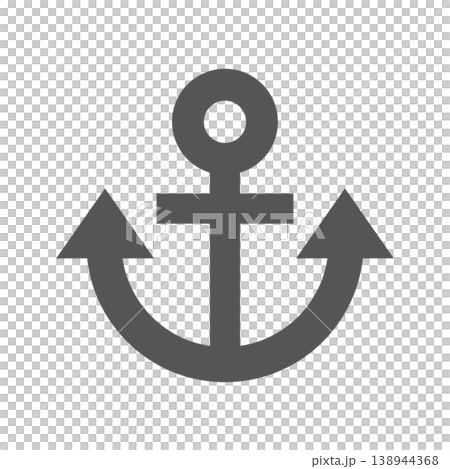 錨形符號——船舶、海洋和海軍的標誌——扁平化設計 138944368