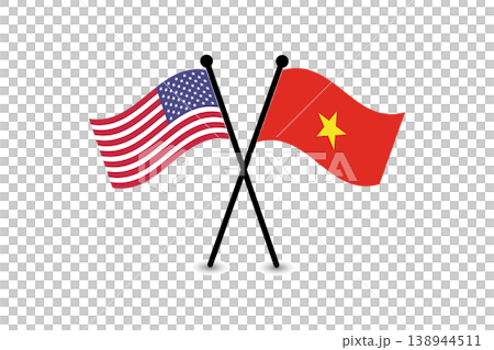 Crossed United States and Vietnam Flags Symbolizing Diplomacy, Trade, Partnership and International Relations 138944511