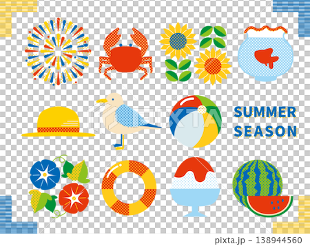 Summer-themed illustration set Summer-themed illustration set 138944560