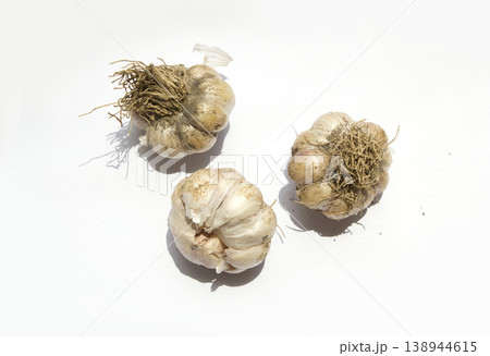 Garlic on a white background. 138944615