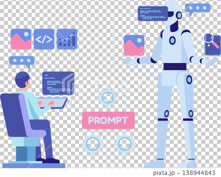 Person Interacting with AI Via Prompt Engineering 138944843
