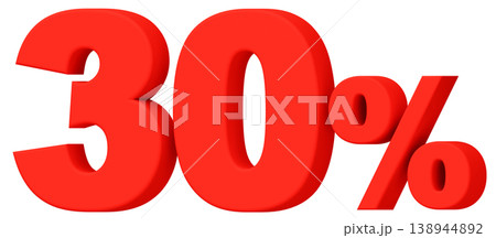 3D素材_数字_30%_赤 3D素材_数字_30%_赤 138944892