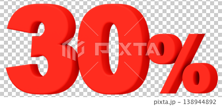 3D素材_数字_30%_赤 3D素材_数字_30%_赤 138944892