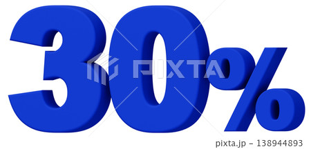 3D素材_数字_30%_青 138944893