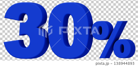 3D素材_数字_30%_青 138944893