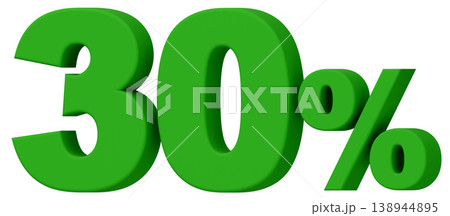3D素材_数字_30%_緑 3D素材_数字_30%_緑 138944895