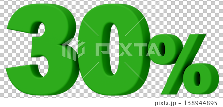 3D素材_数字_30%_緑 3D素材_数字_30%_緑 138944895