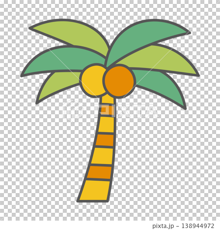 Palm tree illustration, tropical, summer 138944972