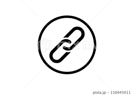 Minimal Link Icon Inside Circle Symbolizing Connection, Chain, Hyperlink, and Web Connectivity Minimal Link Icon Inside Circle Symbolizing Connection, Chain, Hyperlink, and Web Connectivity 138945011