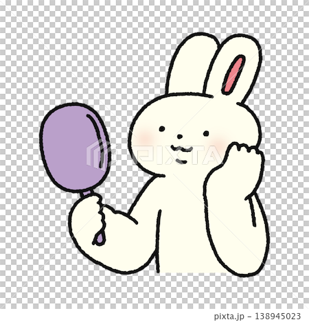 鏡をみるかわいいウサギ 鏡をみるかわいいウサギ 138945023