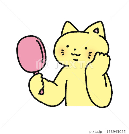鏡をみるかわいいネコ 鏡をみるかわいいネコ 138945025
