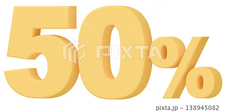3D素材_数字_50%_黄色 3D素材_数字_50%_黄色 138945082