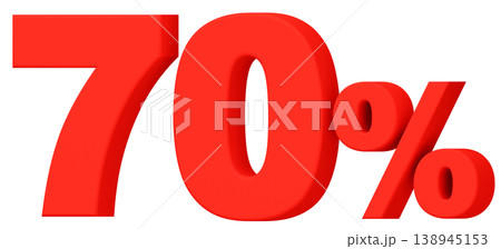 3D素材_数字_70%_赤 138945153
