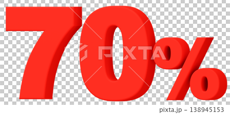3D素材_数字_70%_赤 138945153