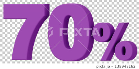 3D material_number_70%_purple 3D material_number_70%_purple 138945162