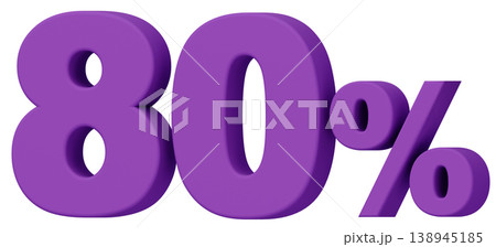 3D素材_数字_80%_紫 3D素材_数字_80%_紫 138945185