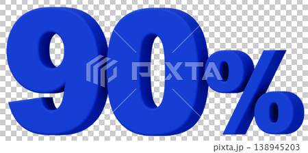 3D material_number_90%_blue 3D material_number_90%_blue 138945203