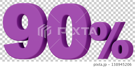 3D material_number_90%_purple 3D material_number_90%_purple 138945206