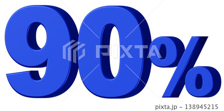 3D素材_数字_90%_メタリック_青 3D素材_数字_90%_メタリック_青 138945215