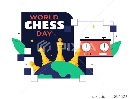 World Chess Day Vector Illustration Strategy Game Concept With Chess Pieces, Board, Trophy and Competition Theme For International Celebration Design World Chess Day Vector Illustration Strategy Game Concept With Chess Pieces, Board, Trophy and Competition Theme For International Celebration Design 138945223