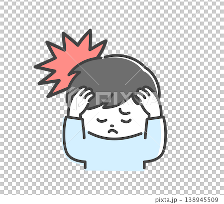 A man clutches his head in pain. A man clutches his head in pain. 138945509