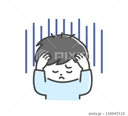 頭を抱えてショックをうける男性 頭を抱えてショックをうける男性 138945510