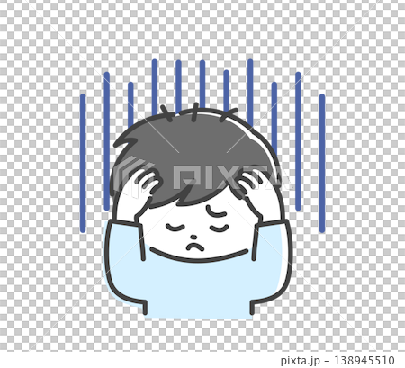 A man holds his head in his hands in shock. A man holds his head in his hands in shock. 138945510
