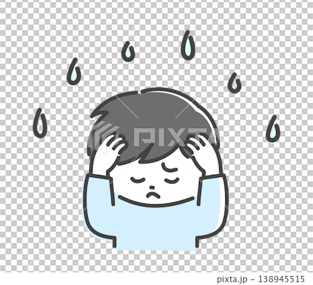 頭を抱えて焦る男性 138945515