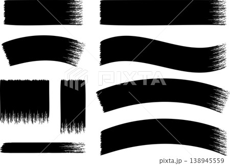 平筆で描かれた黒いフレームのセット 平筆で描かれた黒いフレームのセット 138945559