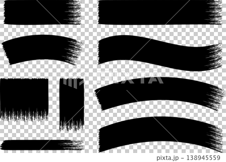 平筆で描かれた黒いフレームのセット 平筆で描かれた黒いフレームのセット 138945559