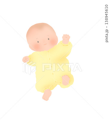 かわいい赤ちゃんの手描きイラスト 138945610