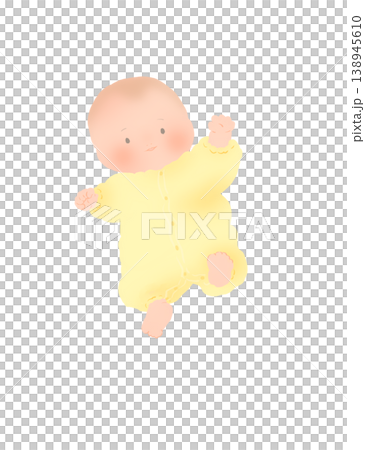 かわいい赤ちゃんの手描きイラスト 138945610