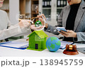 Eco business concept with ESG, green home, legal consulting, climate responsibility and sustainable investment for corporate strategy and environmental governance. 138945759