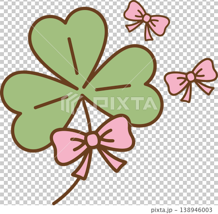 clover, ribbon, vector 138946003
