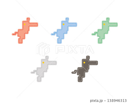 県庁入りデザイン地図_愛媛県_ステッチ 138946313