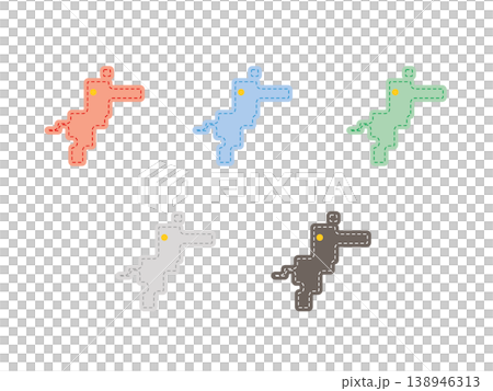 県庁入りデザイン地図_愛媛県_ステッチ 138946313