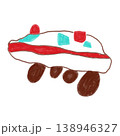 子供の手描き風 救急車 白背景  138946327