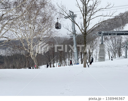 Niseko, Japan - April 3, 2025 : Snowboarders and skiers enjoy activities at Annupuri ski resort, Niseko, Hokkaido, Japan on April 3, 2025. Niseko, Japan - April 3, 2025 : Snowboarders and skiers enjoy activities at Annupuri ski resort, Niseko, Hokkaido, Japan on April 3, 2025. 138946367