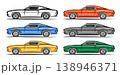 Vector Muscle Car Set 138946371