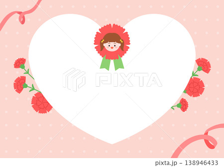 Vector illustration cute children with carnation flowers. 138946433