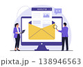 Illustration of Email Newsletter Marketing and Digital Content 138946563