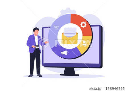 Illustration of Email Segmentation and Target Audience Filtering Illustration of Email Segmentation and Target Audience Filtering 138946565